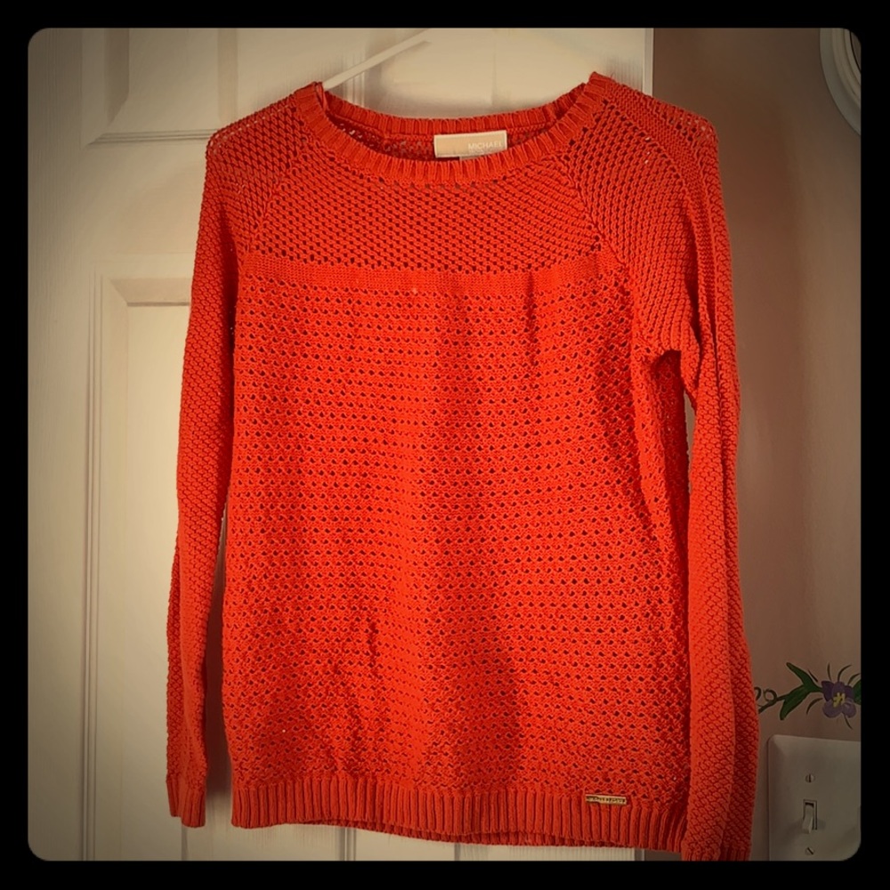 Orange knitted Michael Kors sweater medium